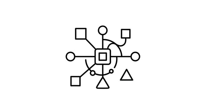 Abstract Geometric Network Connection Concept, Digital Technology and Data Flow