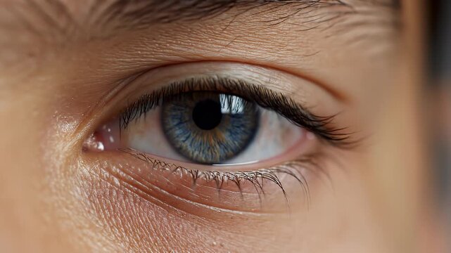 Close-up of a person's blue eye