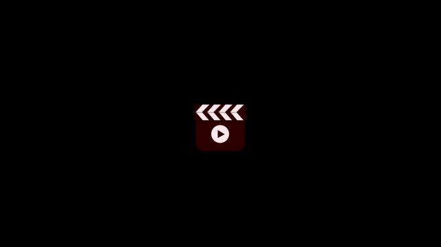 Cinematic film clapboard motion background with red and white slates