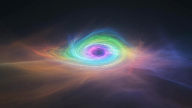 An ethereal swirling vortex of vibrant colors against a backdrop of deep space