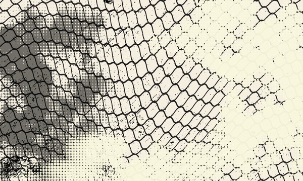 Fishnet pattern, fish net background, soccer goal mesh, vector fishing, football or tennis sport. Seamless ropes and knots pattern with black and white ornament of fish trap, fence grid, gate network