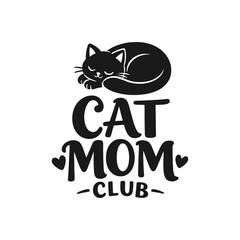 Black Cat Mom Club Logo Design © DzgnVibe