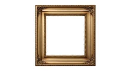 An ornate gold picture frame with intricate details and classic design
