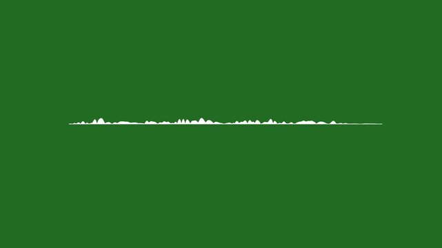 Abstract white line audio wave on green background, digital sound spectrum animation, high frequency visualization, rhythmic music rhythm pulse, professional audio visualizer, 4k vfx