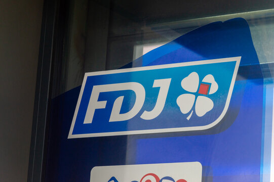 Gonfreville-l'Orcher, France - February 1, 2026: Logo of FDJ.