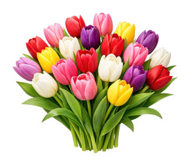 Fototapeta premium PNG Vibrant tulip bouquet arrangement