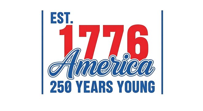Vibrant patriotic emblem commemorating a significant national anniversary, highlighting America's enduring spirit and the historic year of independence established in 1776