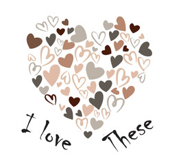 Fototapeta premium i love thee hearts romantic heart shape made of small hearts love concept illustration