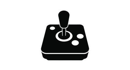 Classic black arcade joystick design presented as a bold silhouette © Sogir