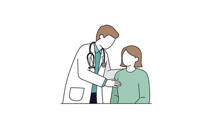 Obraz premium Doctor comforting patient, medical consultation, healthcare support, empathy, trust