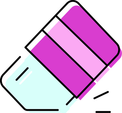 Eraser illustration presenting a common school and office supply tool used for correcting errors, removing unwanted marks, and symbolizing cancellation or revision in various contexts