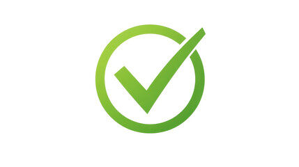 Green check mark icon inside a circle indicating confirmation, completion, and making the right decision, perfect for user interfaces and digital content