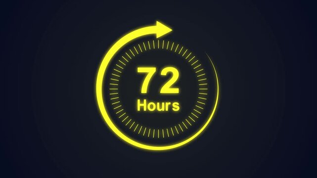 Clock 72 hours icon isolated