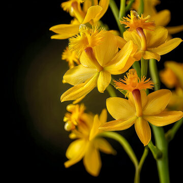 Epidendrum orchids,yellow