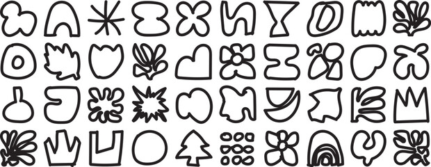 A collection of 32 unique whimsical alphabet letters and symbols © saidulislam04may