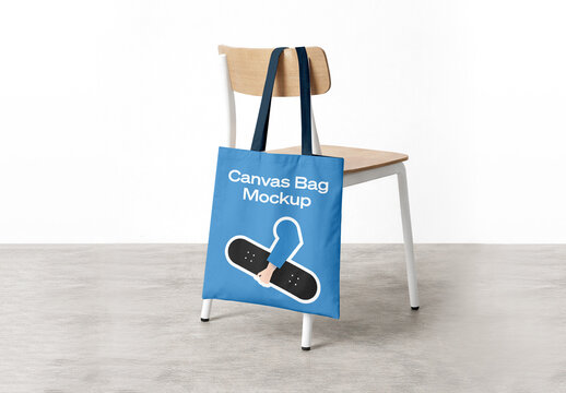 Canvas Bag on Chair Mockup