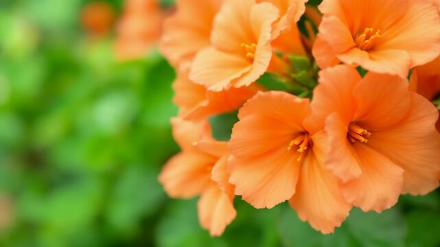 Vibrant orange flowers blooming amidst lush green foliage.