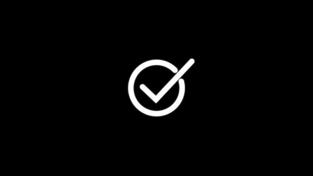 Check mark, tick mark icon with circle loading animated, that symbolizes approval, success, or task completion ,Check mark animation.