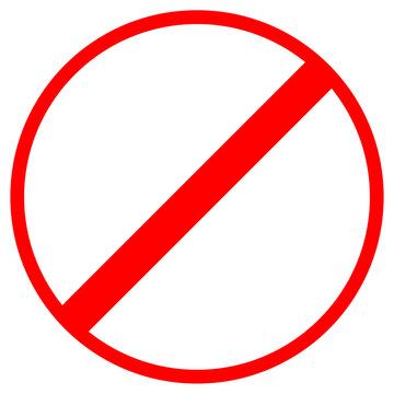 Red Prohibition Sign Icon for No Entry or Stop Symbol