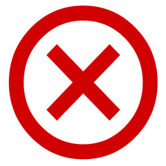 Obraz premium Red Cross Mark Icon in Circle for Cancellation and Error Alerts