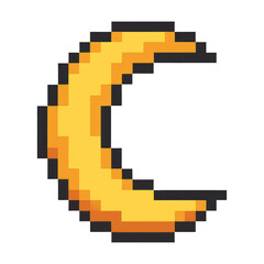Fototapeta premium PNG Pixelated crescent moon design