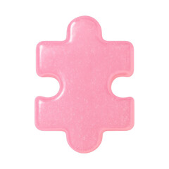 Obraz premium PNG Glossy pink puzzle piece