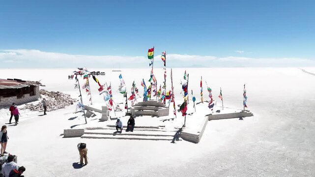 Salar de Uyuni, Bolivia, motorcycle, adventure, riding, off-road, man, rider, travel, 4K, aerial, drone, Altiplano, freedom, salt flats, vastness, nature, landscape, horizon, fun