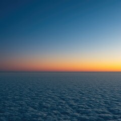 Obraz premium A breathtaking, expansive view of the calm horizon line where the fading sunlight illuminates the vast, open sky and atmosphere, horizon, water, wide