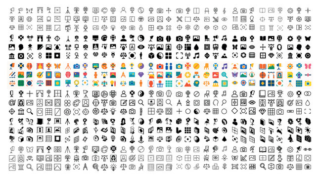 Tiny icons with camera and gear micro