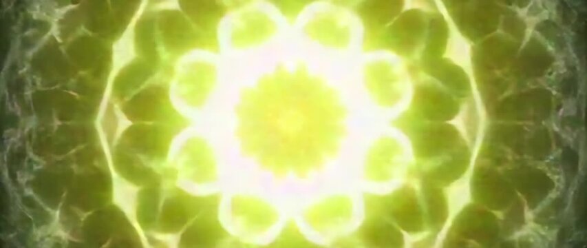 Spiritual Awakening And Transformation Concept Abstract Kaleidoscope Pattern With Glowing Light Effects.