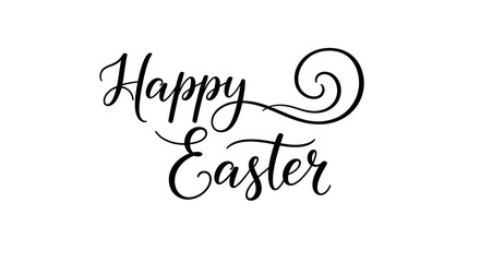 Elegant calligraphy design wishing happy easter with decorative swirls © Tania Begum