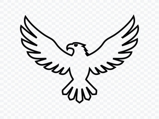 Obraz premium A majestic eagle soars high, captured in a clean, minimalist line drawing.
