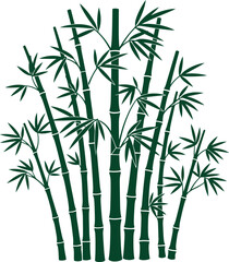 Obraz premium Illustration of a bamboo forest with green stems and leaves