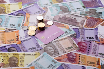 A credit card for contactless cashless payments via a terminal or online. A credit card