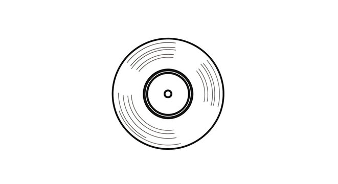 A minimalist vinyl record icon on transparent background