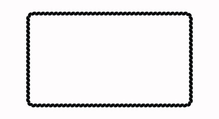 Fototapeta premium A black chain link border frame isolated on a white background, ideal for use as a decorative element or template for graphic design and digital art projects.
