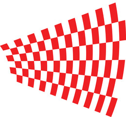 Obraz premium red and white checker pattern vector illustration. Wave chess board. Abstract checkered checkerboard for game. Grid geometric square shape. Race flag. Retro mosaic floor