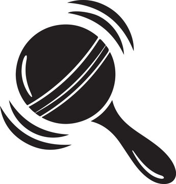 Black and white musical instrument symbol.