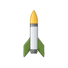 Obraz premium A cartoon-style rocket ready for liftoff, with a sleek design and vibrant colors.