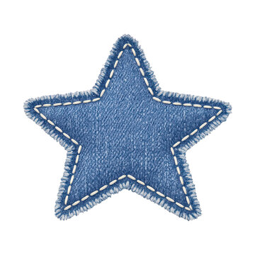 PNG Denim star patch design