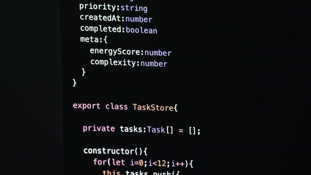 Computer Code Scrolling on Screen