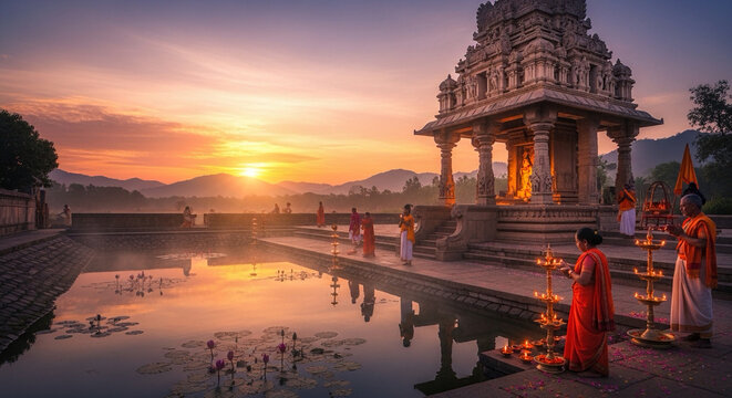 Ram Navami Spiritual Temple Landscape