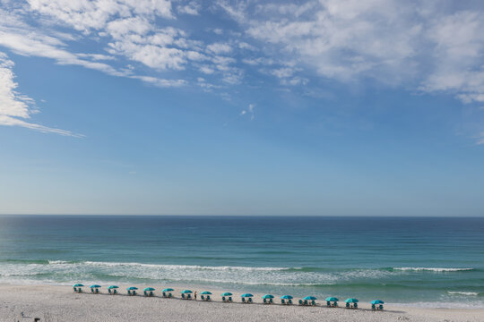 A peaceful coastal scene overlooking the shoreline of Santa Rosa Beach along the Emerald Coast.