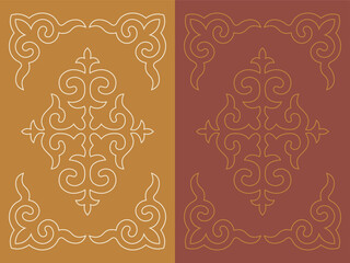 Fototapeta premium Kyrgyz Nomadic Carpet with Traditional Ornament Design