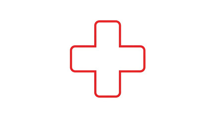 Obraz premium Red cross symbol isolated on a clean background. PNG, isolated on white background