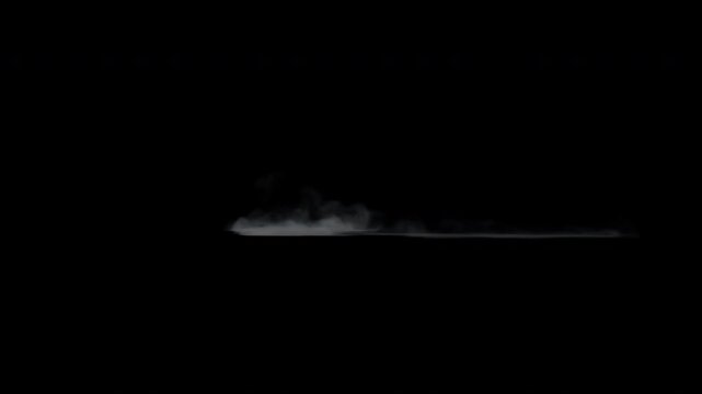 side view smoke puff loop on green screen background, 300 frames seamless loop 4k	