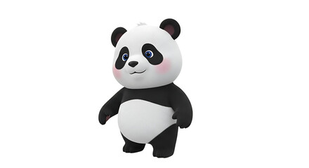 Obraz premium An adorable panda bear standing and posing. PNG, isolated on white background