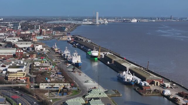 Aerial Video Albert Dock Hull UK.