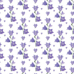 Fototapeta premium Elegant seamless pattern featuring delicate lavender flowers on a white background.