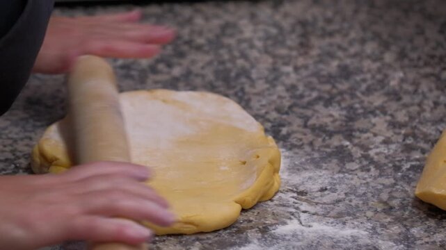 Hands Sculpting Italian Pasta With Flour, Skilled Chef Making Homemade Italian Pasta Using Fresh Ingredients, Preparing Traditional Italian Pasta Ravioli In Kitchen, Authentic Cooking Process